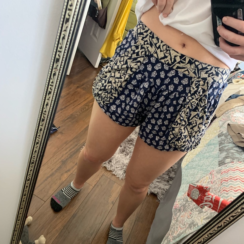 Navy blue flowy shorts